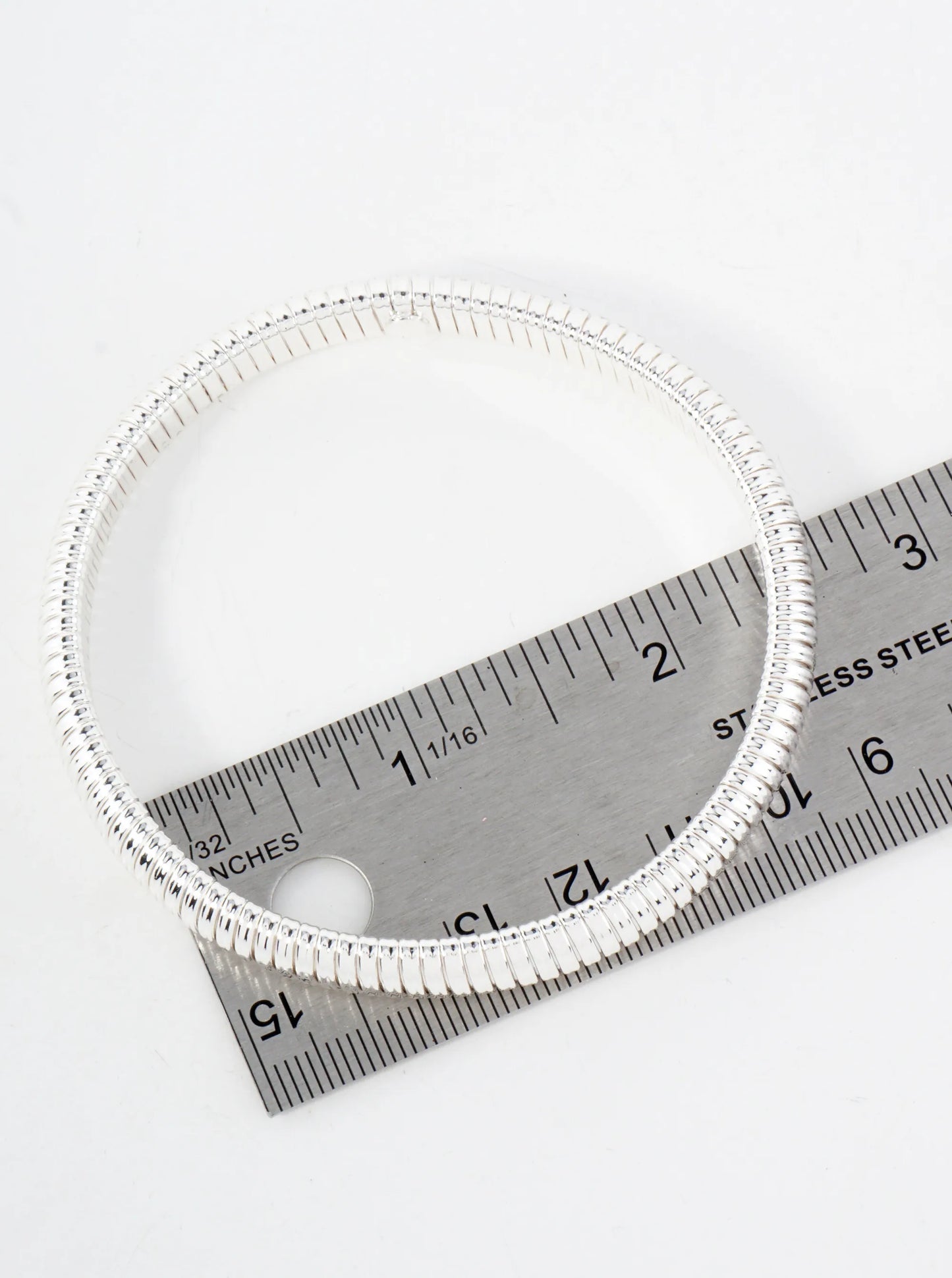 Polished Metal Tubogas Inspired 8mm Bangle Bracelet