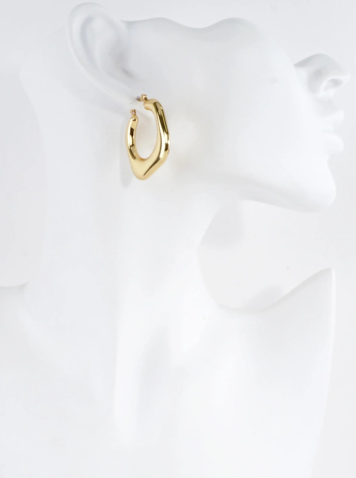 Polished Sculptural Square Hoop Earrings