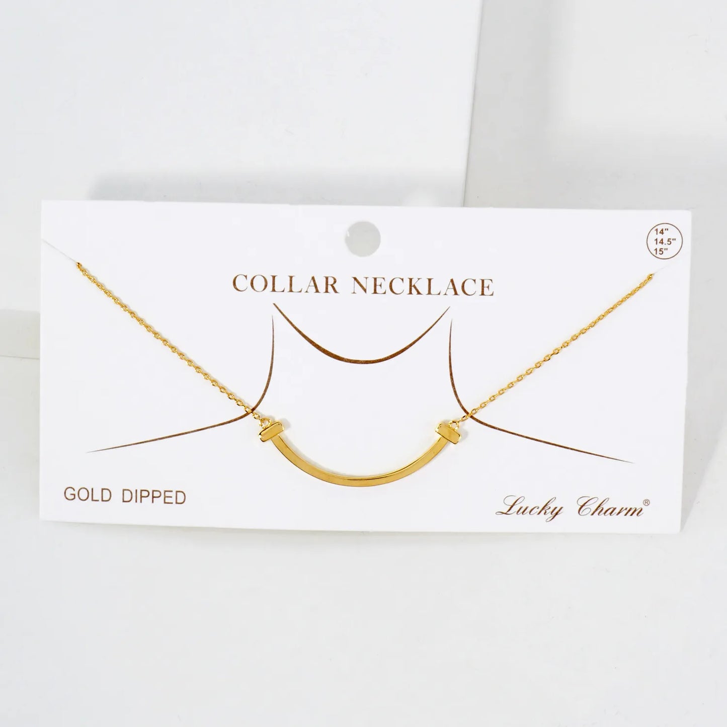 Polished Smiley-Face Pendant 18K-Gold-Dipped Brass Necklace
