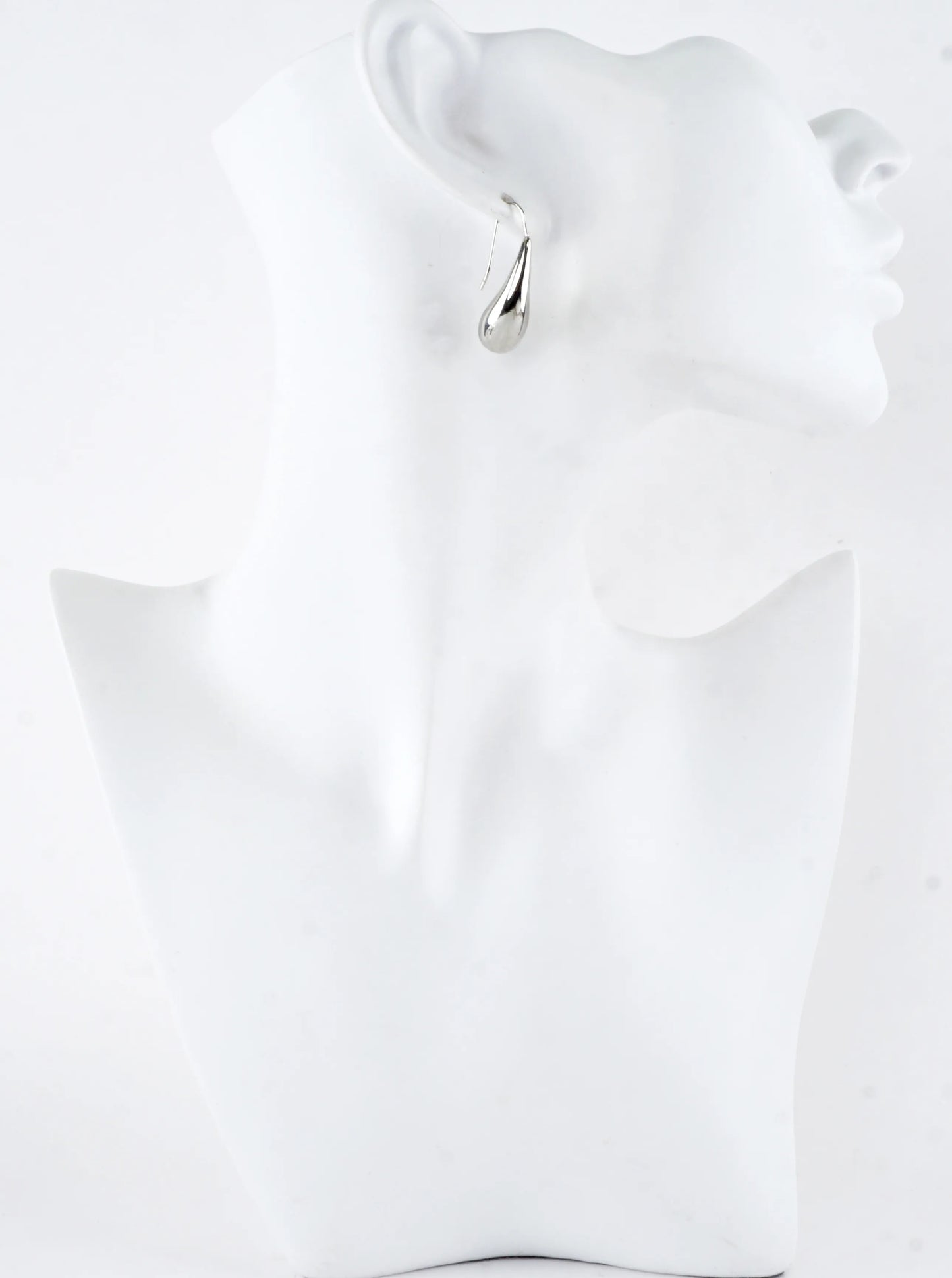 Polished Teardrop Brass Dangle Hook Earrings
