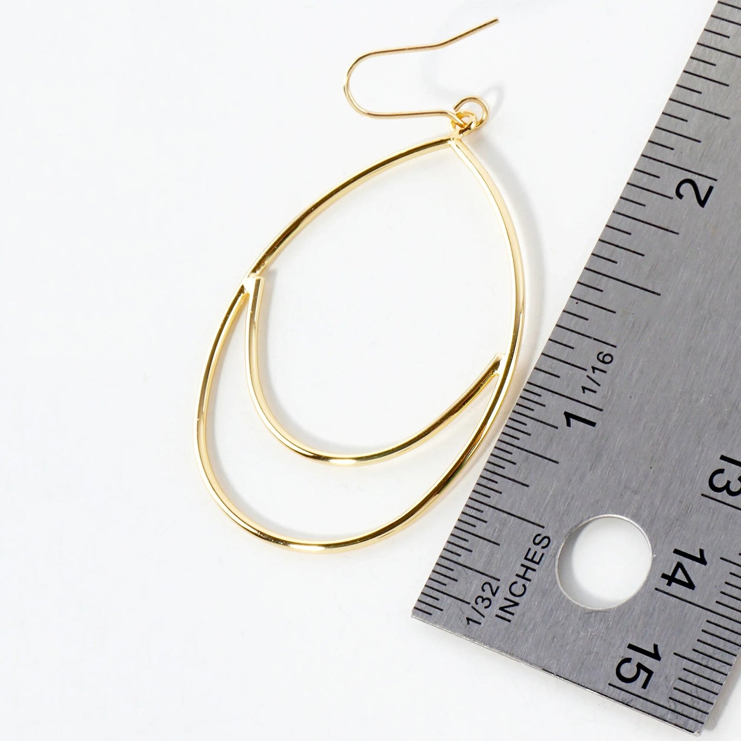 Polished Teardrop Drop 14K-Gold-Dipped Brass Lightweight Dangle Earrings