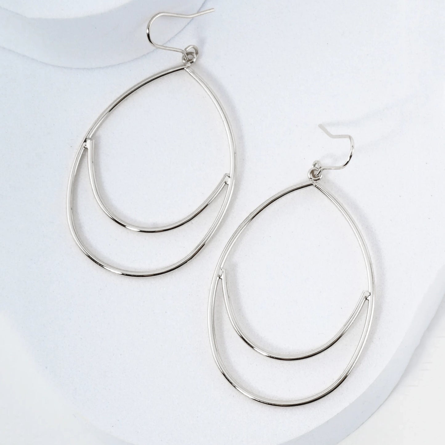 Polished Teardrop Drop 14K-Gold-Dipped Brass Lightweight Dangle Earrings