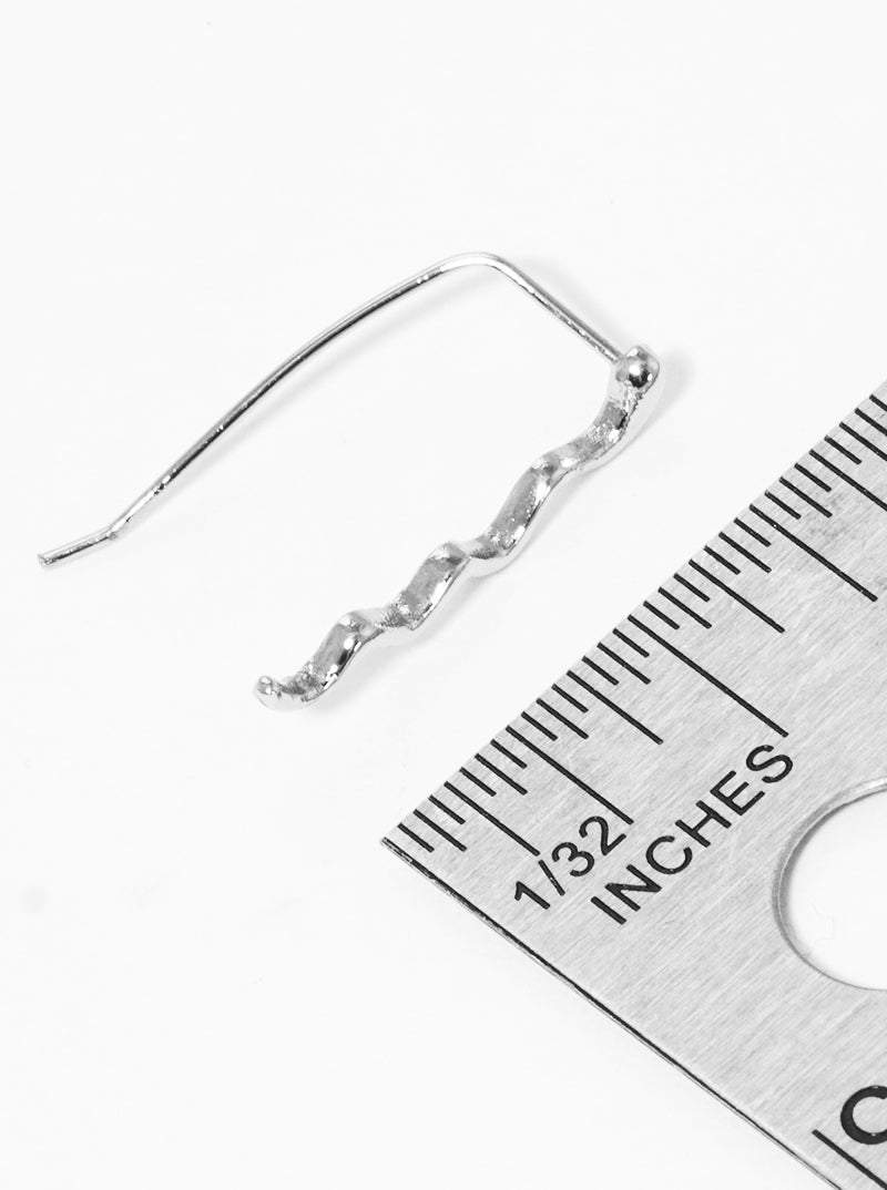 Polished Zinc Alloy Snake Shaped Ear Crawler Earrings