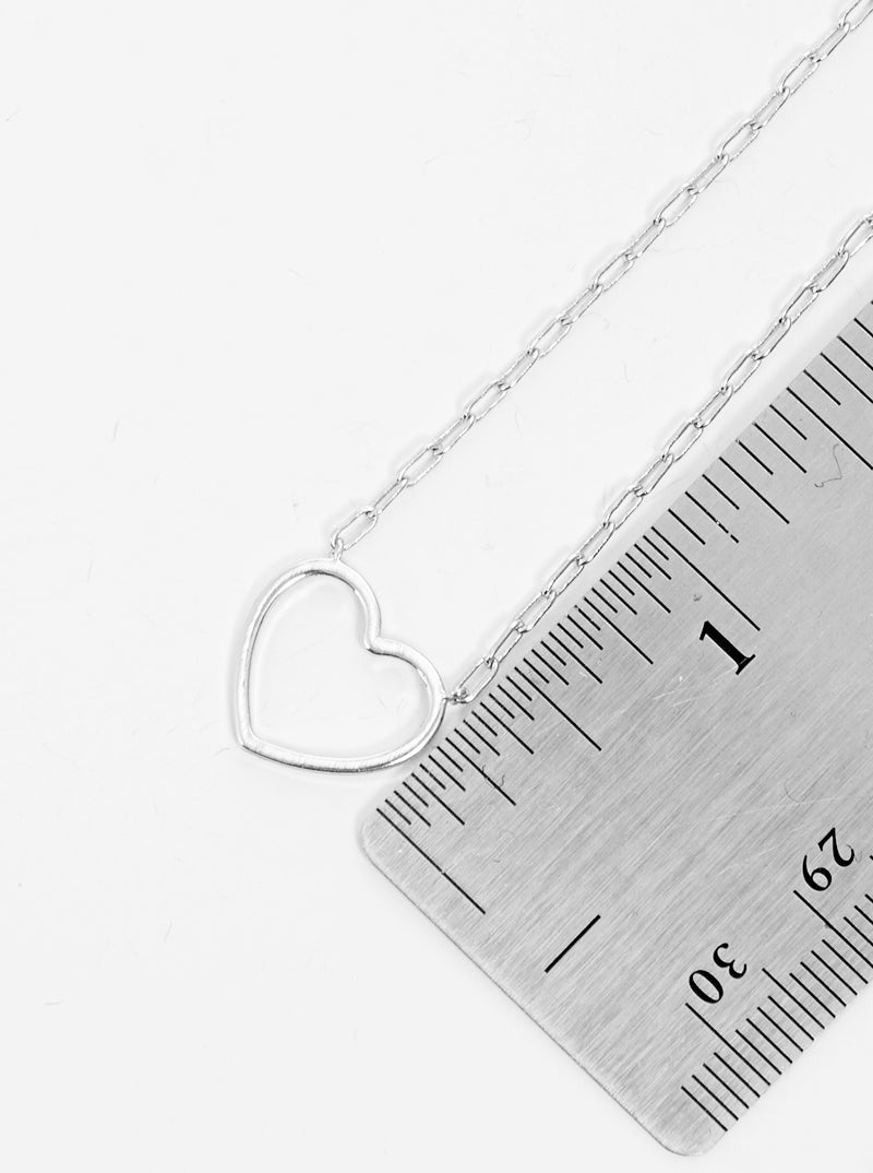 Polished Metal Heart Pendant Dainty Necklace