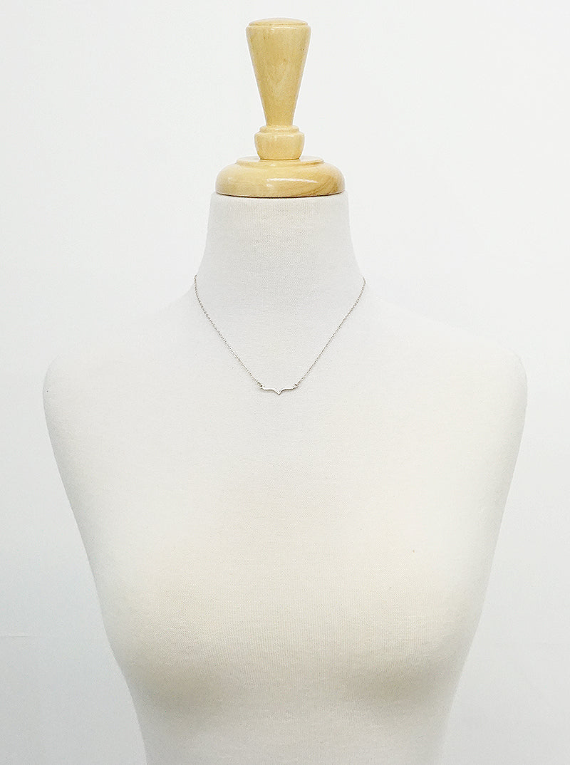 Polished Metal Mustache Pendant Eveyday Necklace