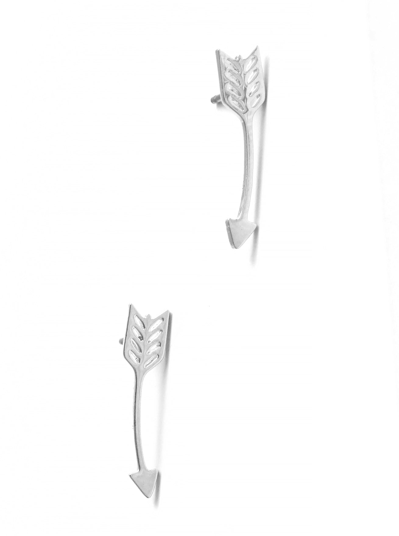 Premium Stainless Steel Curved Arrow Post Stud Earrings