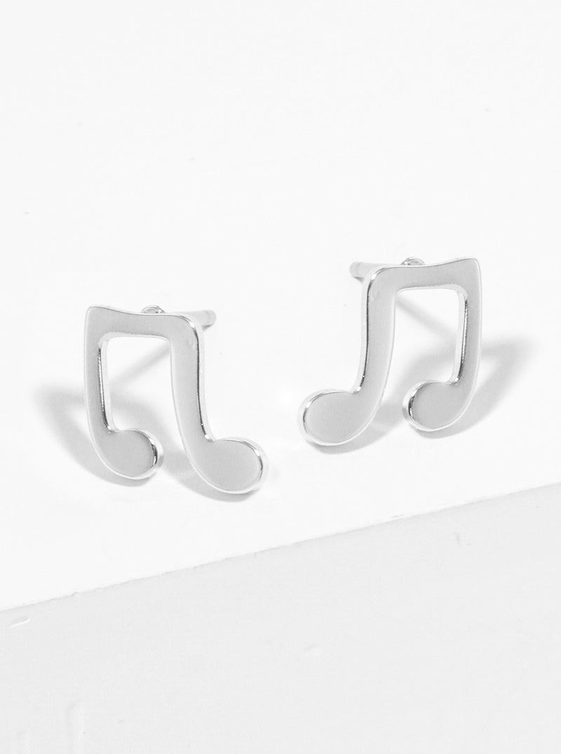 Premium Stainless Steel Musical Note Post Stud Earrings