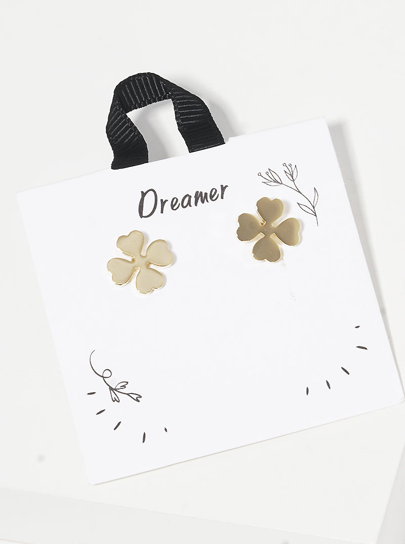 Premium Stainless Steel Clover Post Stud Earrings