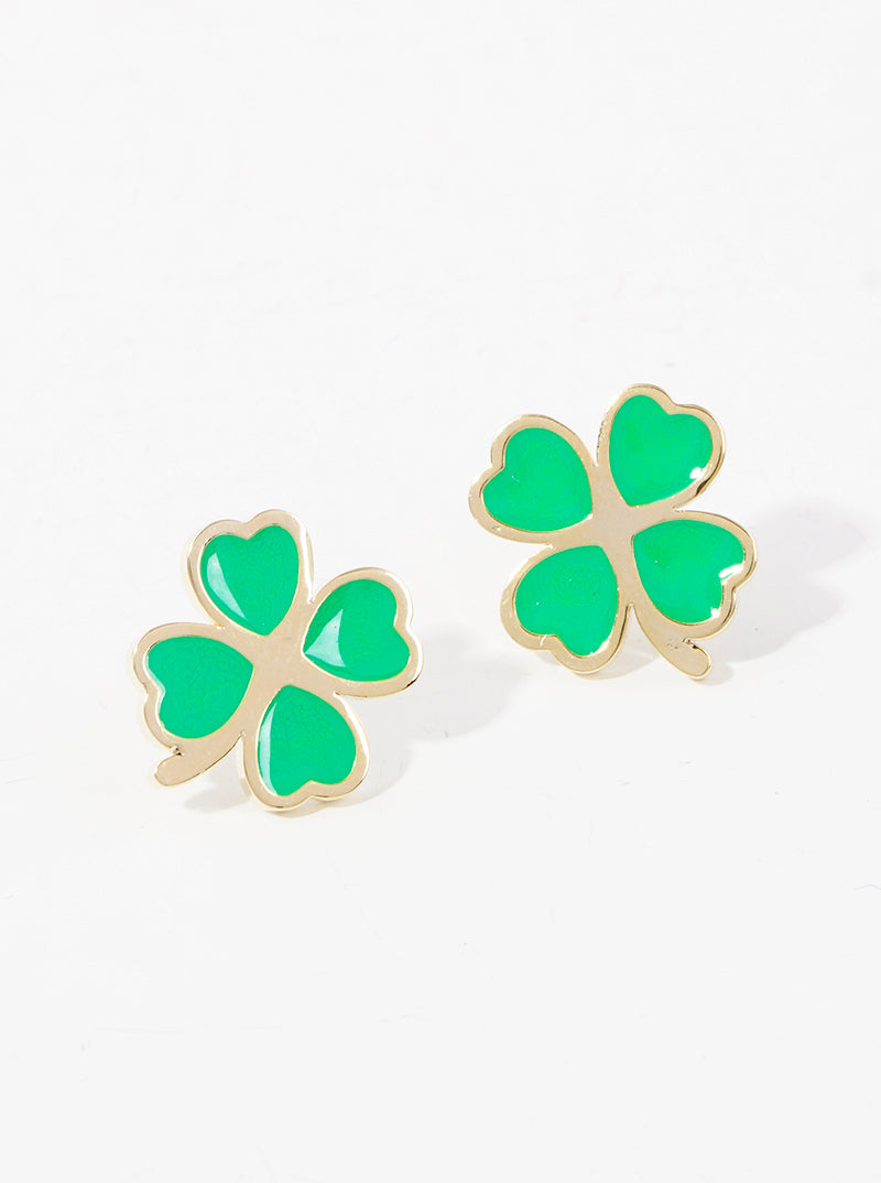 Premium Stainless Steel Clover Post Stud Earrings