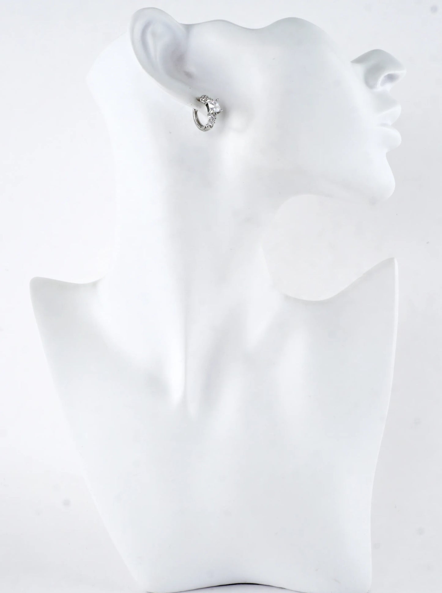 Princess-Cut CZ Pave Huggie Hoop Earrings