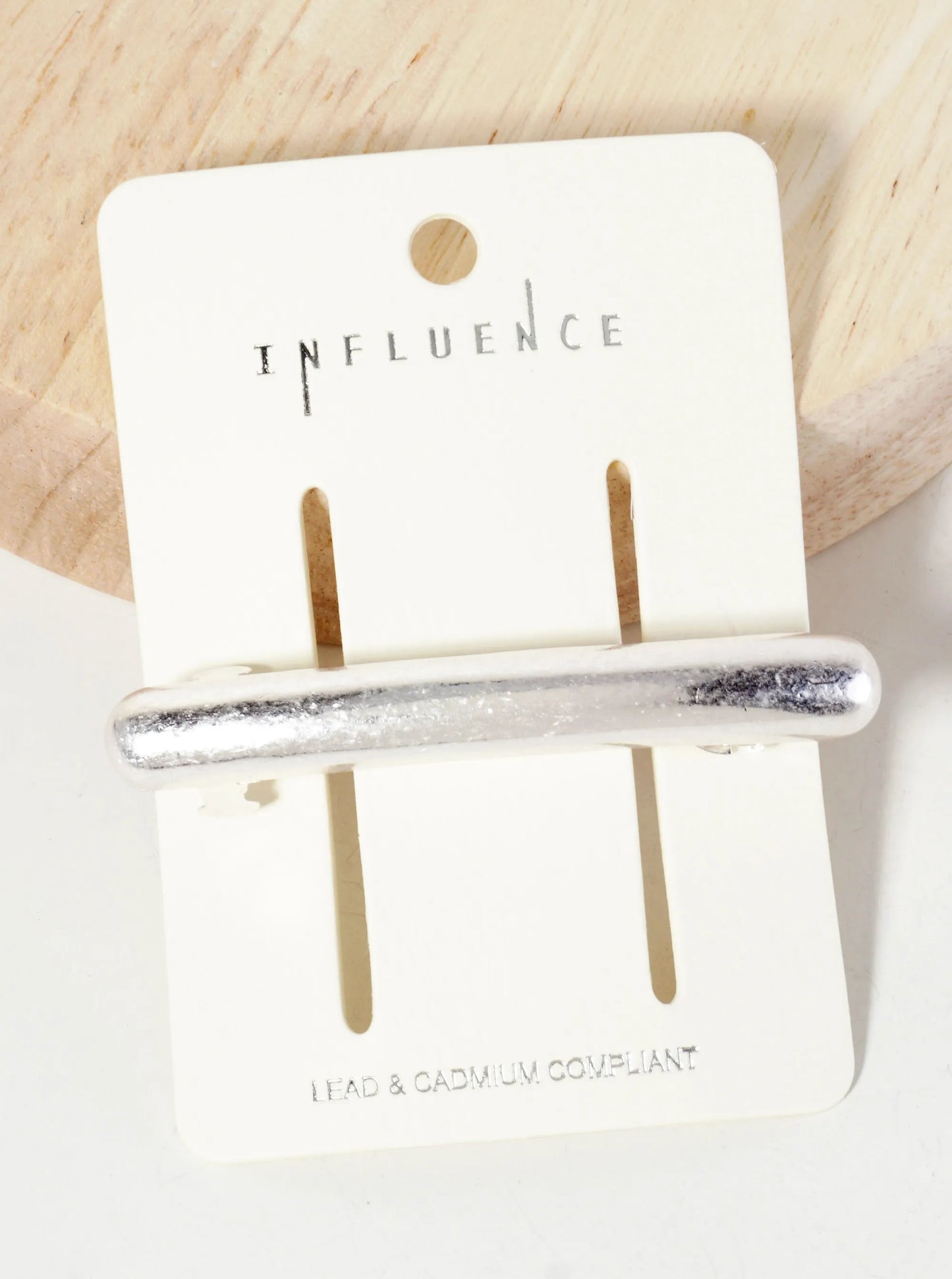 Puffy Curved Bar Metal Casting Hair-Pin