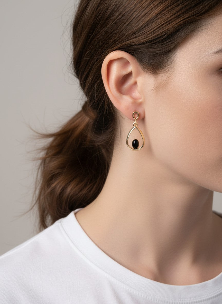 PEARL TEARDROP POLISHED POST DROP EARRINGS