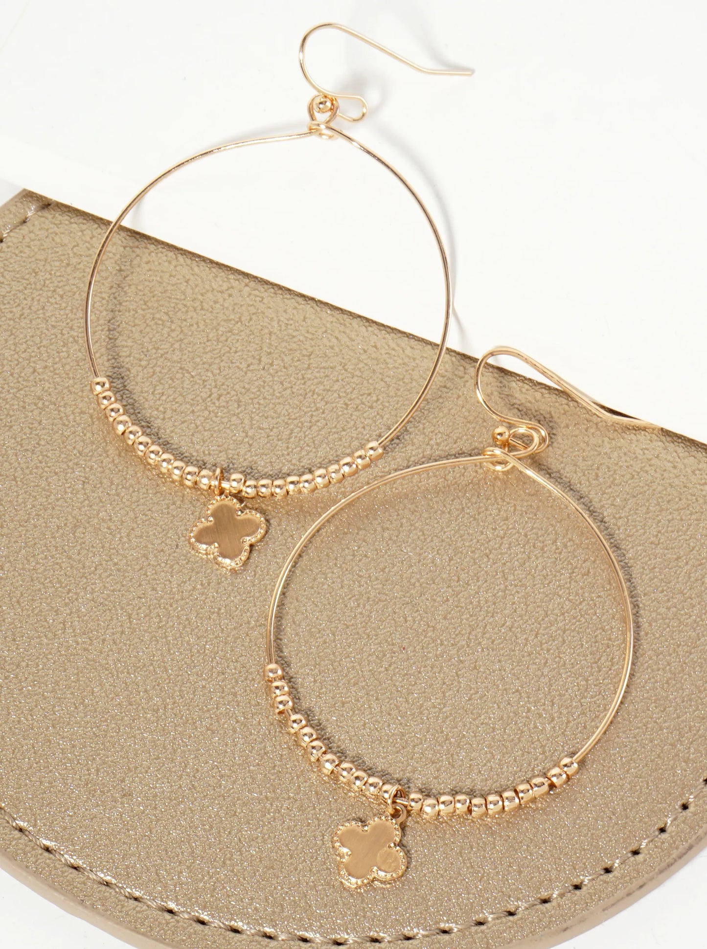 Quatrefoil Drop Wire Circle Lightweight Dangle Earrings