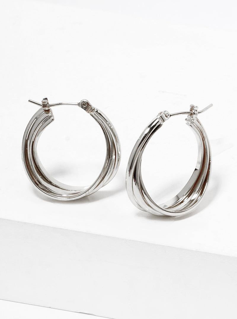 18k Gold Dipped 15mm Tapered Hinged Hoop Earrings