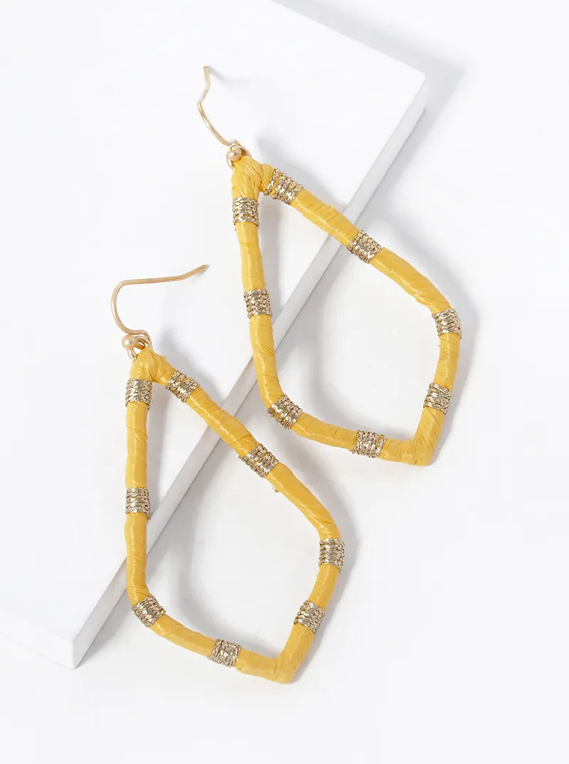 Raffia Wrapped Sophia Dangle Drop Earrings