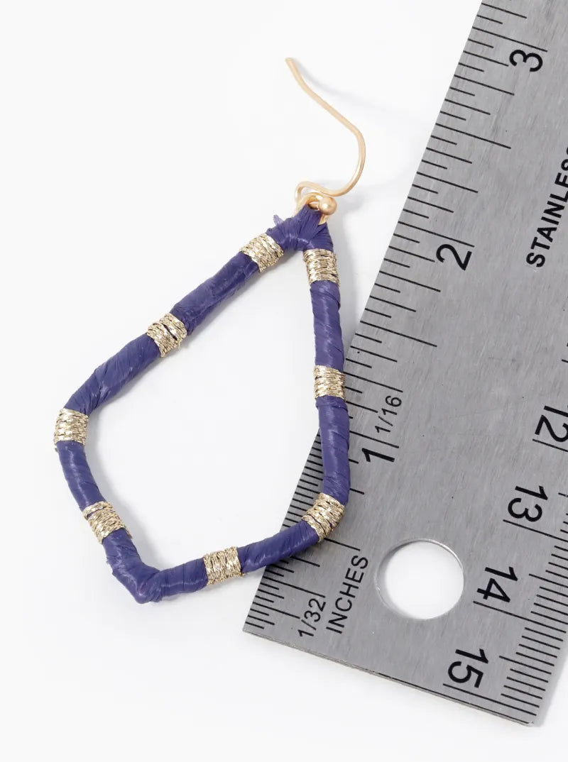 Raffia Wrapped Sophia Dangle Drop Earrings
