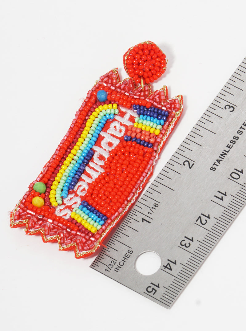 Rainbow Candy India Bead Earrings