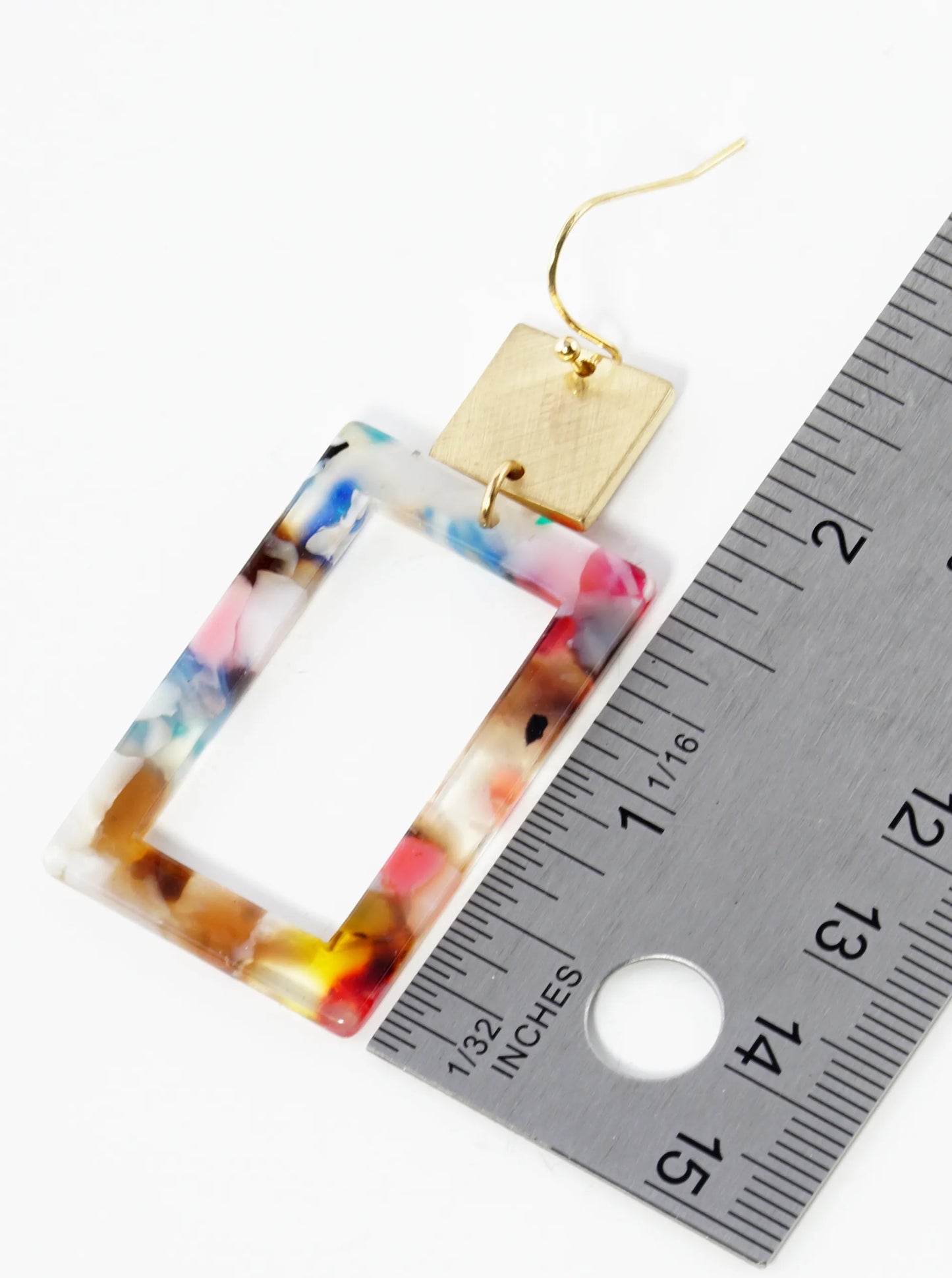 Rectangle Acetate Drop Dangle Earrings