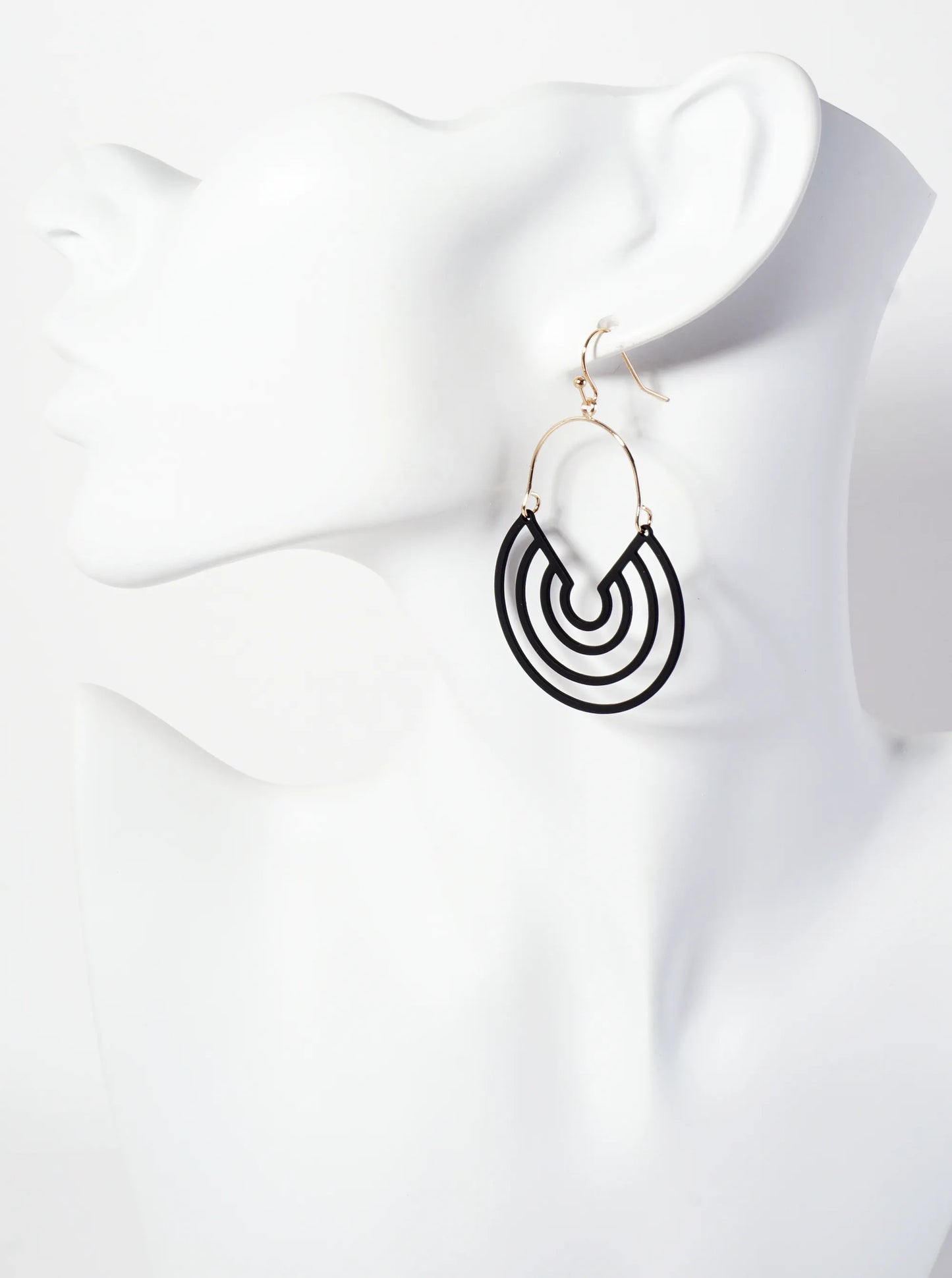 Rubber-Coated Geometric Multi-Circle Dangle Drop Earrings