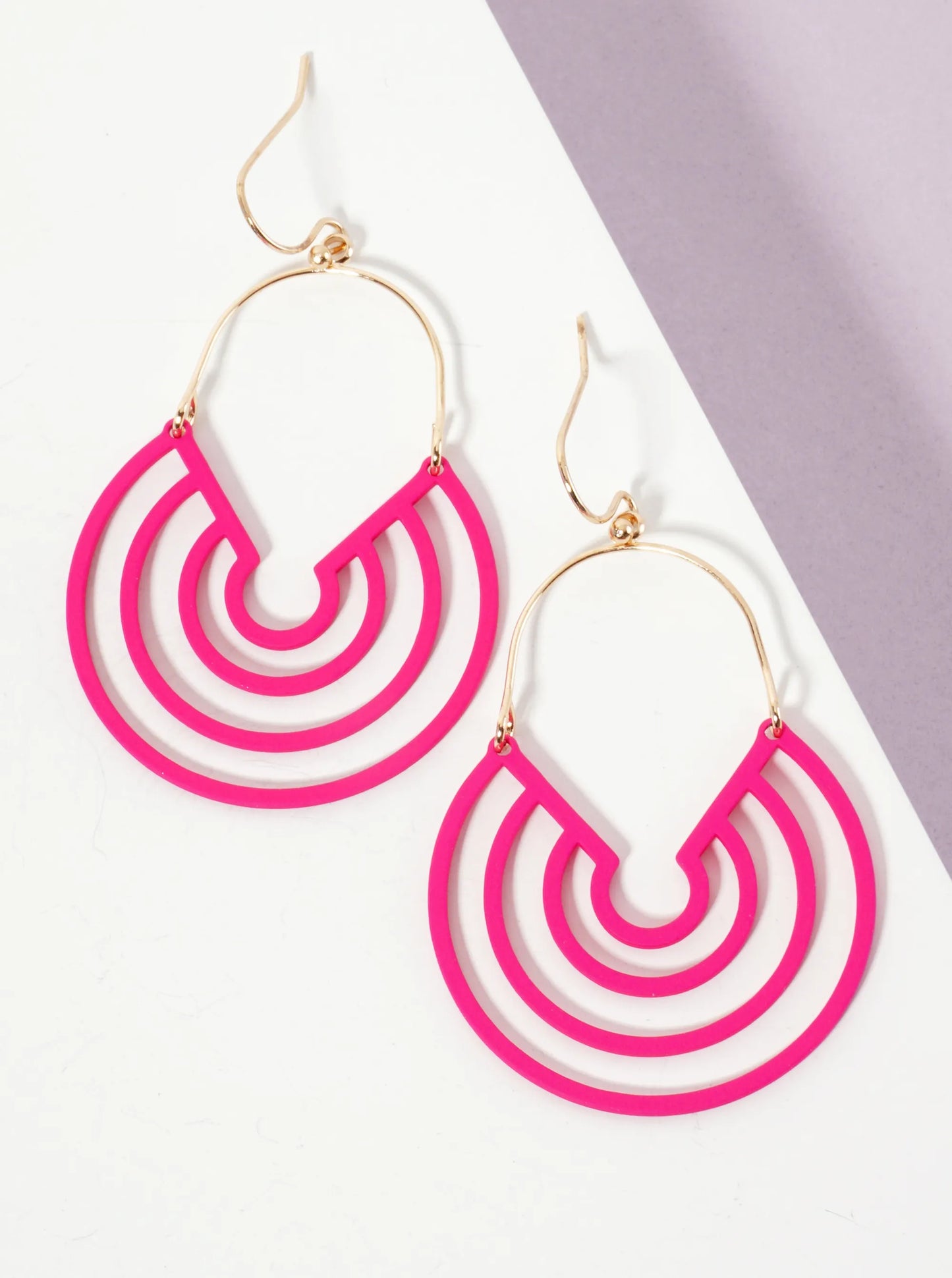Rubber-Coated Geometric Multi-Circle Dangle Drop Earrings