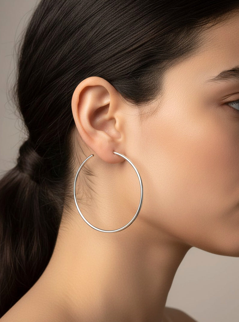 14K Gold-Dipped Classic Round Hoop Earrings 2.80in