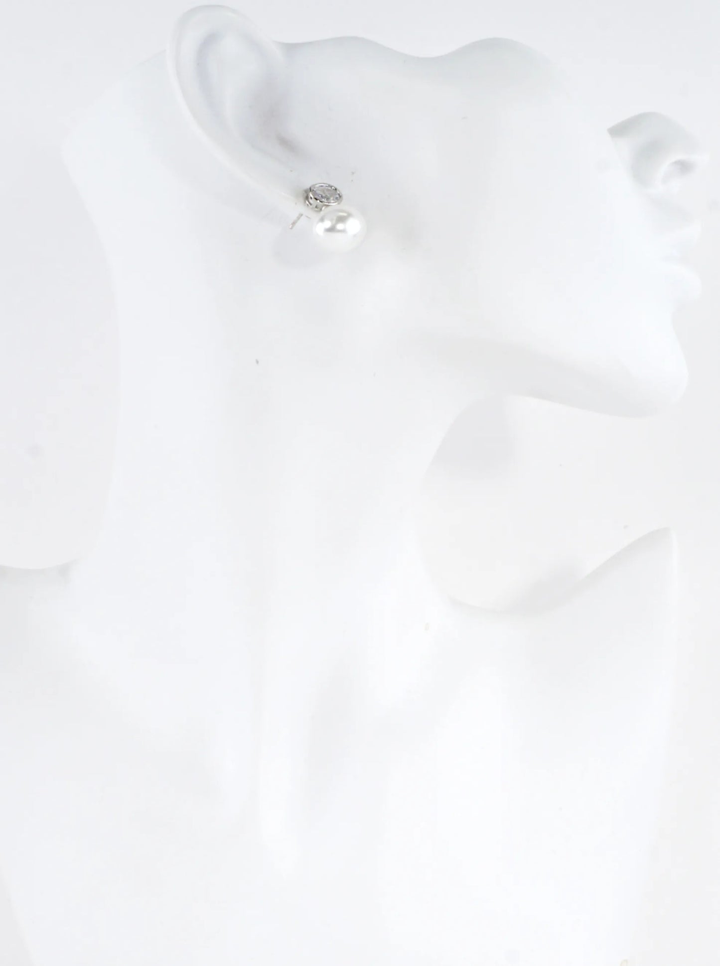 Modern Geometric Pearl Oval Drop Earrings