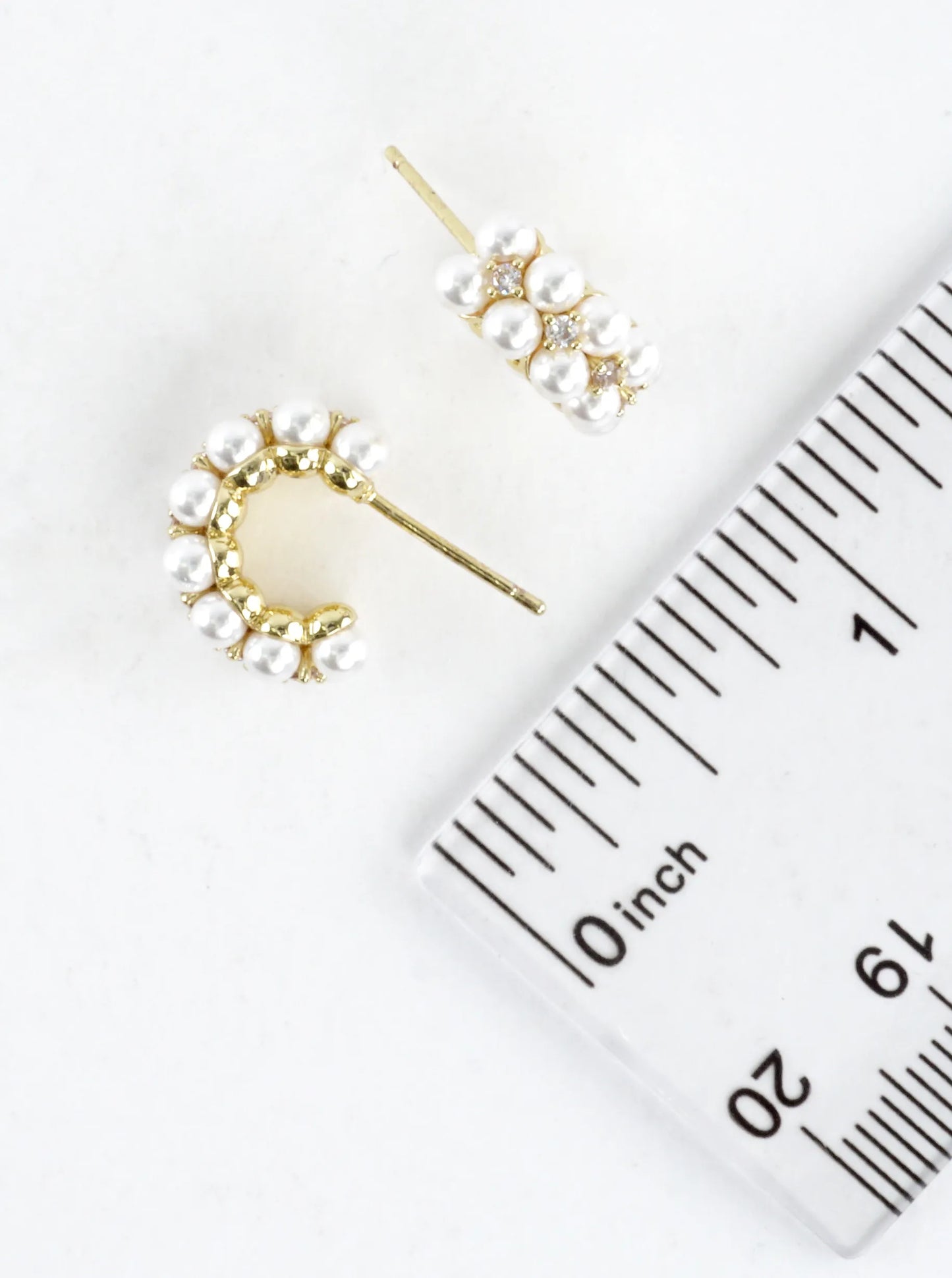Double Layer Tiny Pearl Embedded Hoop Earrings