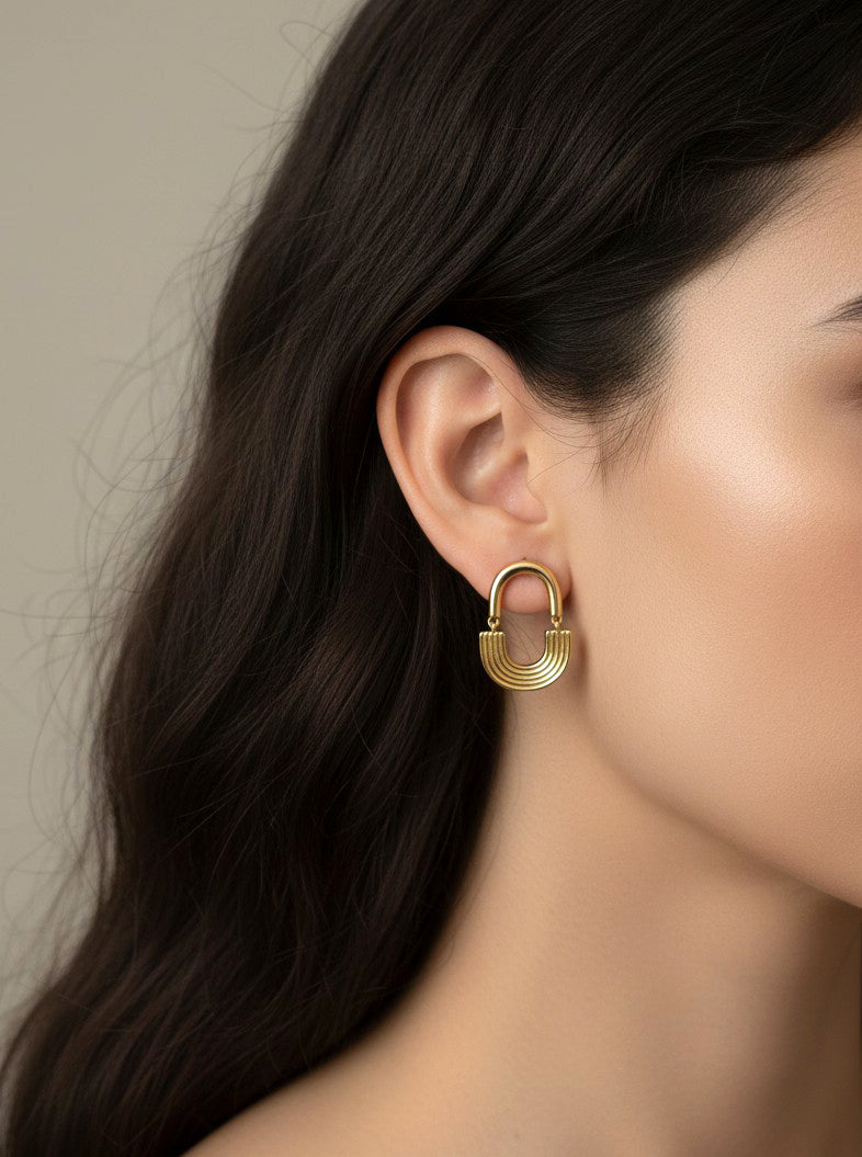 14K Gold-Dipped Bag Shaped Dangle Earrings