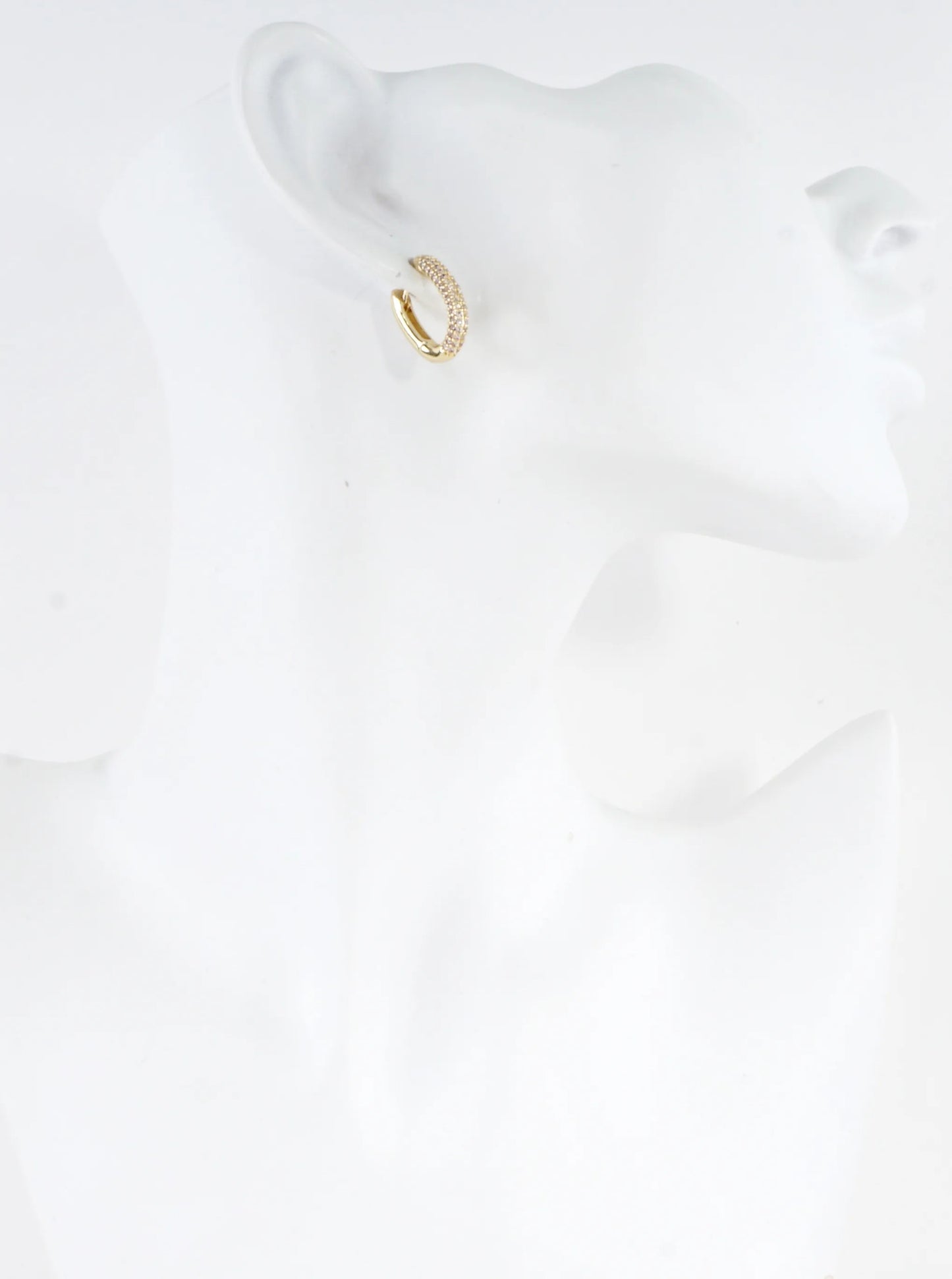Rectangular Pave Cubic Zirconia Hoop Earrings