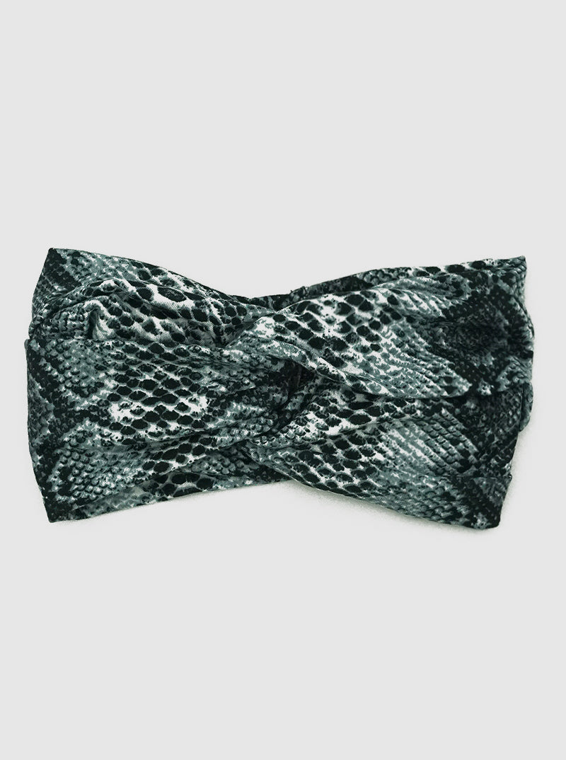 SNAKE SKIN ANIMAL PRINT TWISTED ELASTIC TURBAN HEAD WRAP HEADBAND