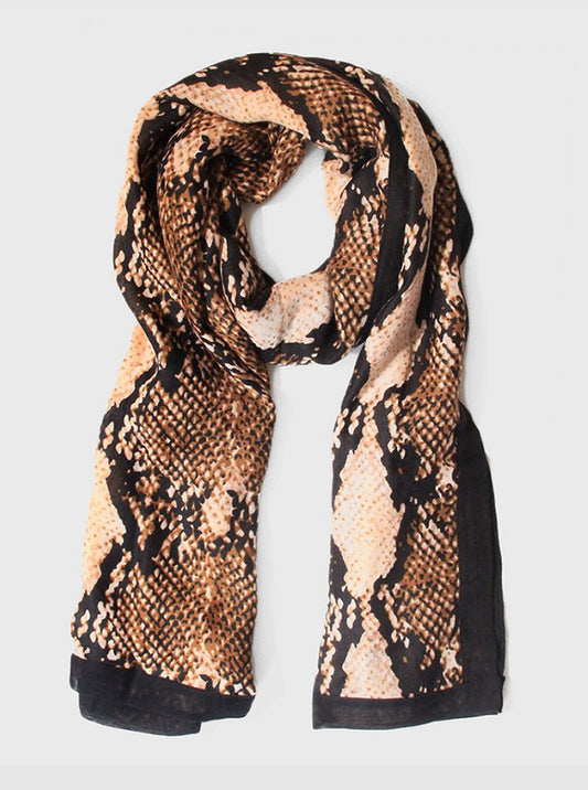SNAKESKIN ANIMAL PRINT SCARF