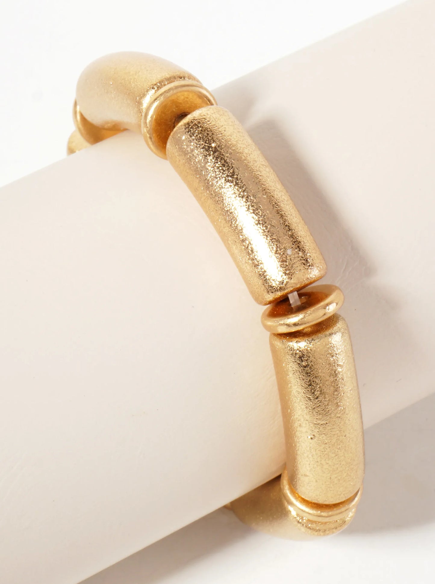 Sand-Texture Hollow Metal Stretch Bracelet