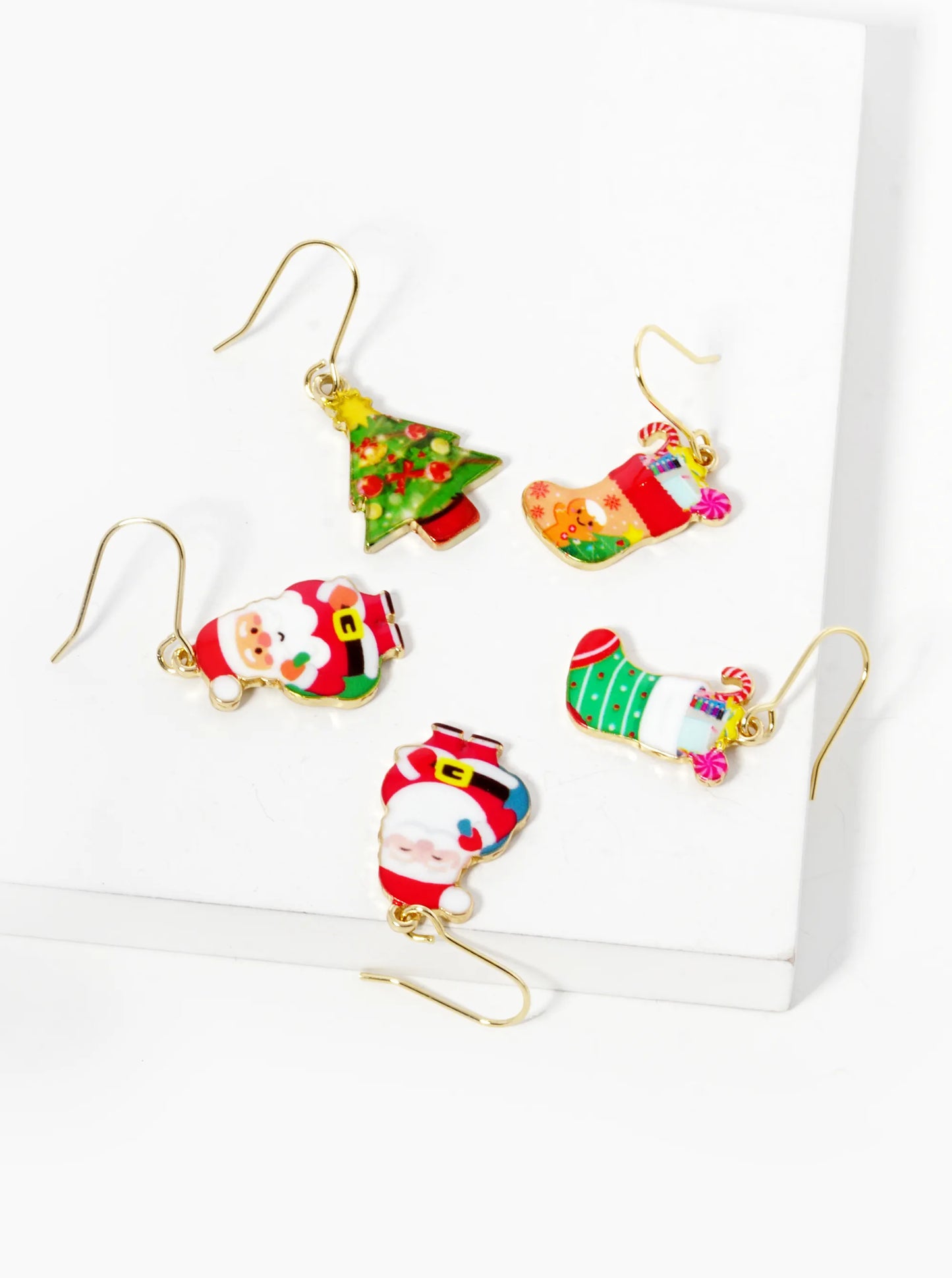 Santa Drop Christmas Dangle Earrings