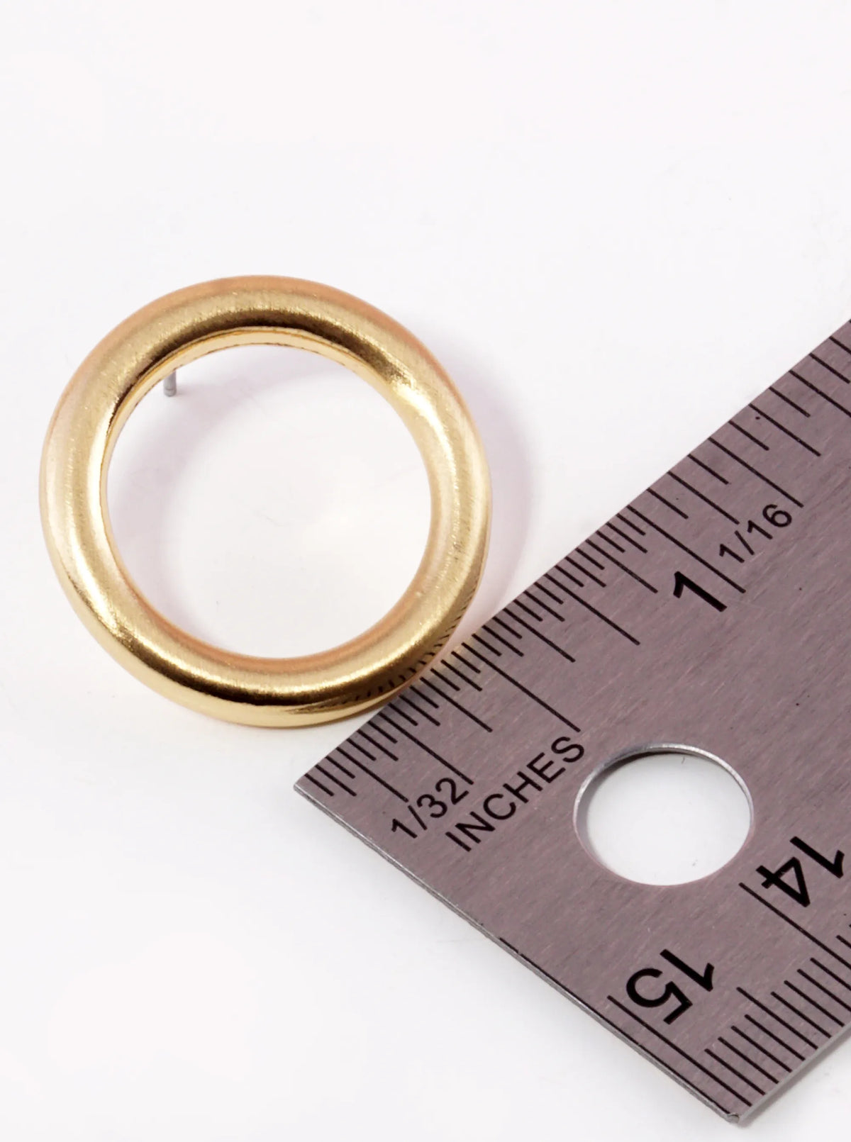 Satin Metal 25mm Circle Stud Earrings