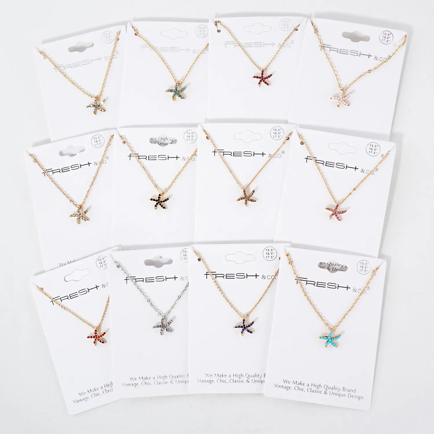 Sea-Life Crystal-Pave 11mm Starfish Pendant Necklace