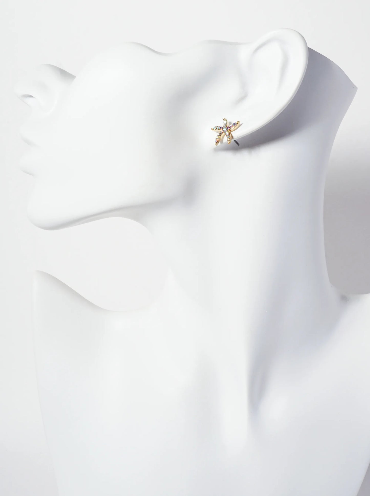 Sea-Life Crystal-Pave 13mm Starfish Stud Earrings