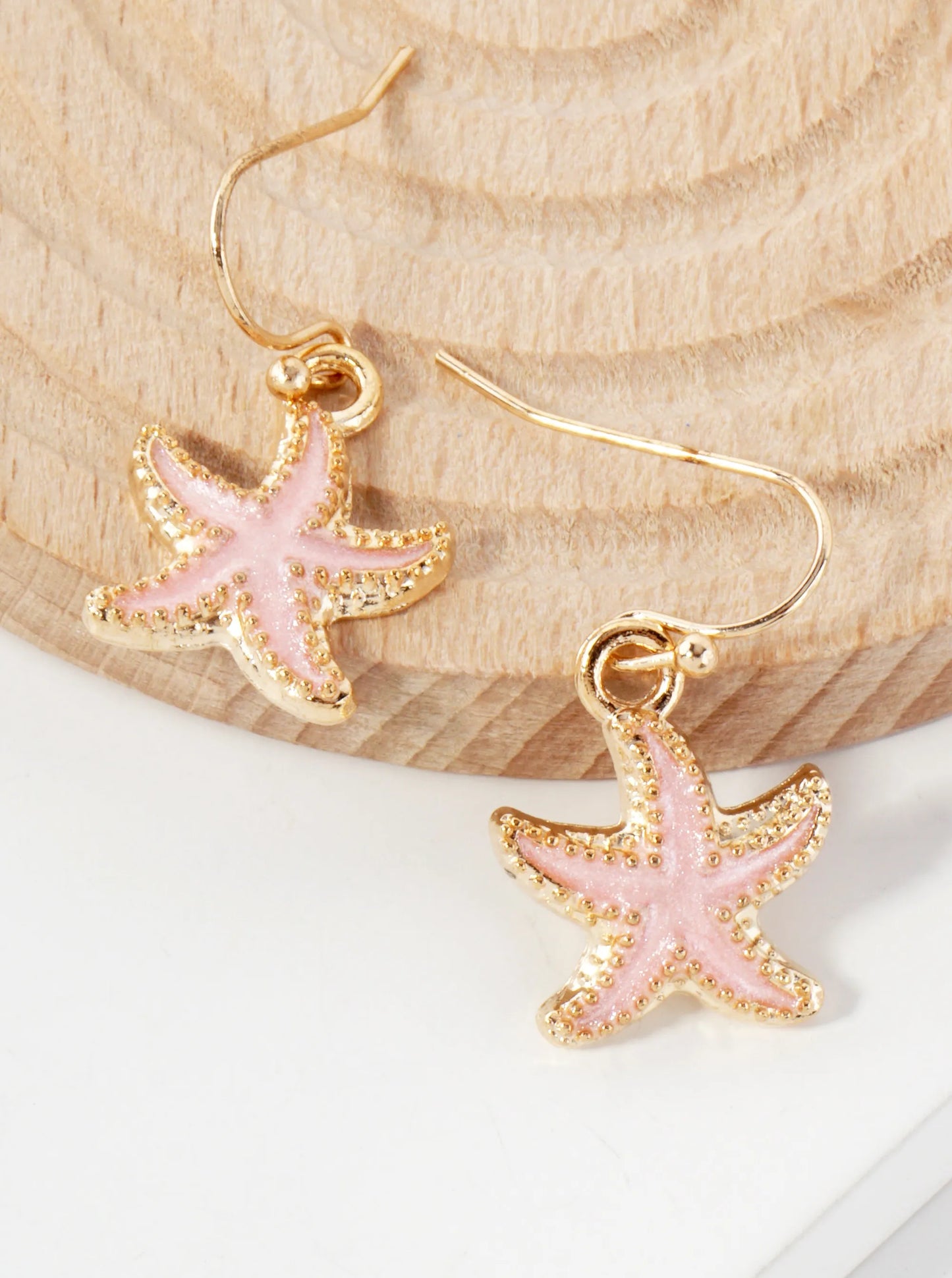 Sea-Life Metal Starfish Drop Dainty Dangle Earrings