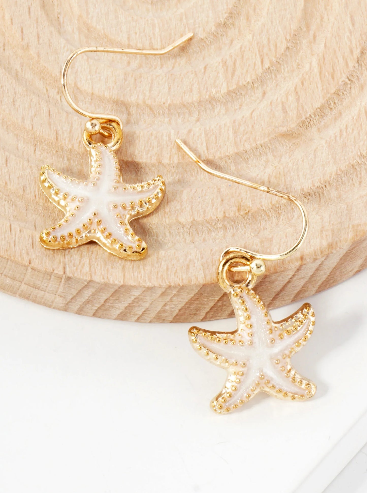 Sea-Life Metal Starfish Drop Dainty Dangle Earrings