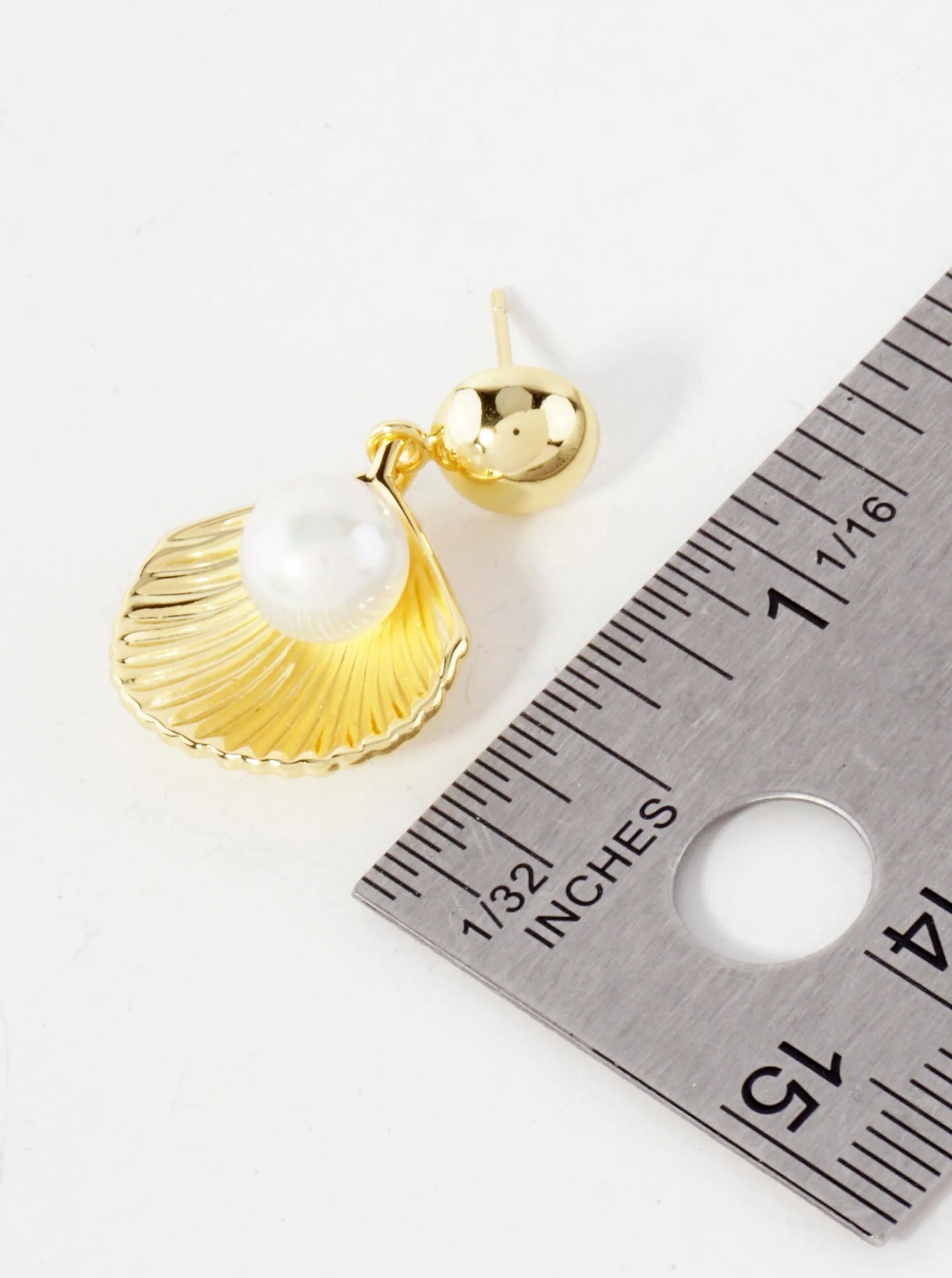 Sea-Life Pearl-Accented Shell 14K-Gold-Dipped Dangle Earrings