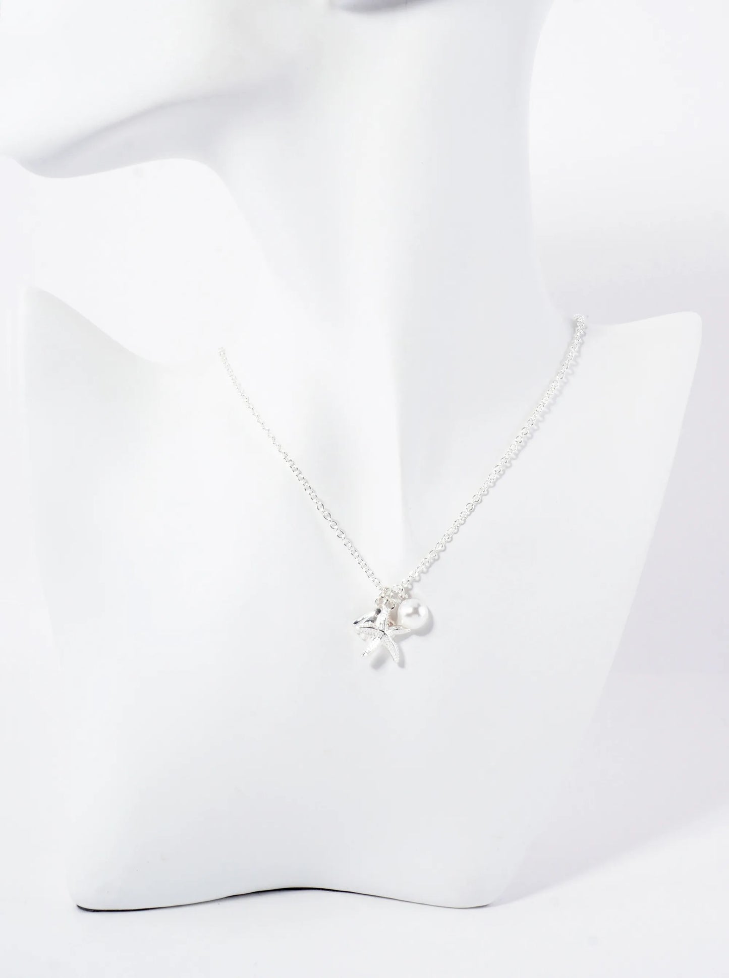 Sea-Life Starfish Shell Pearl 16-inch Charm Necklace
