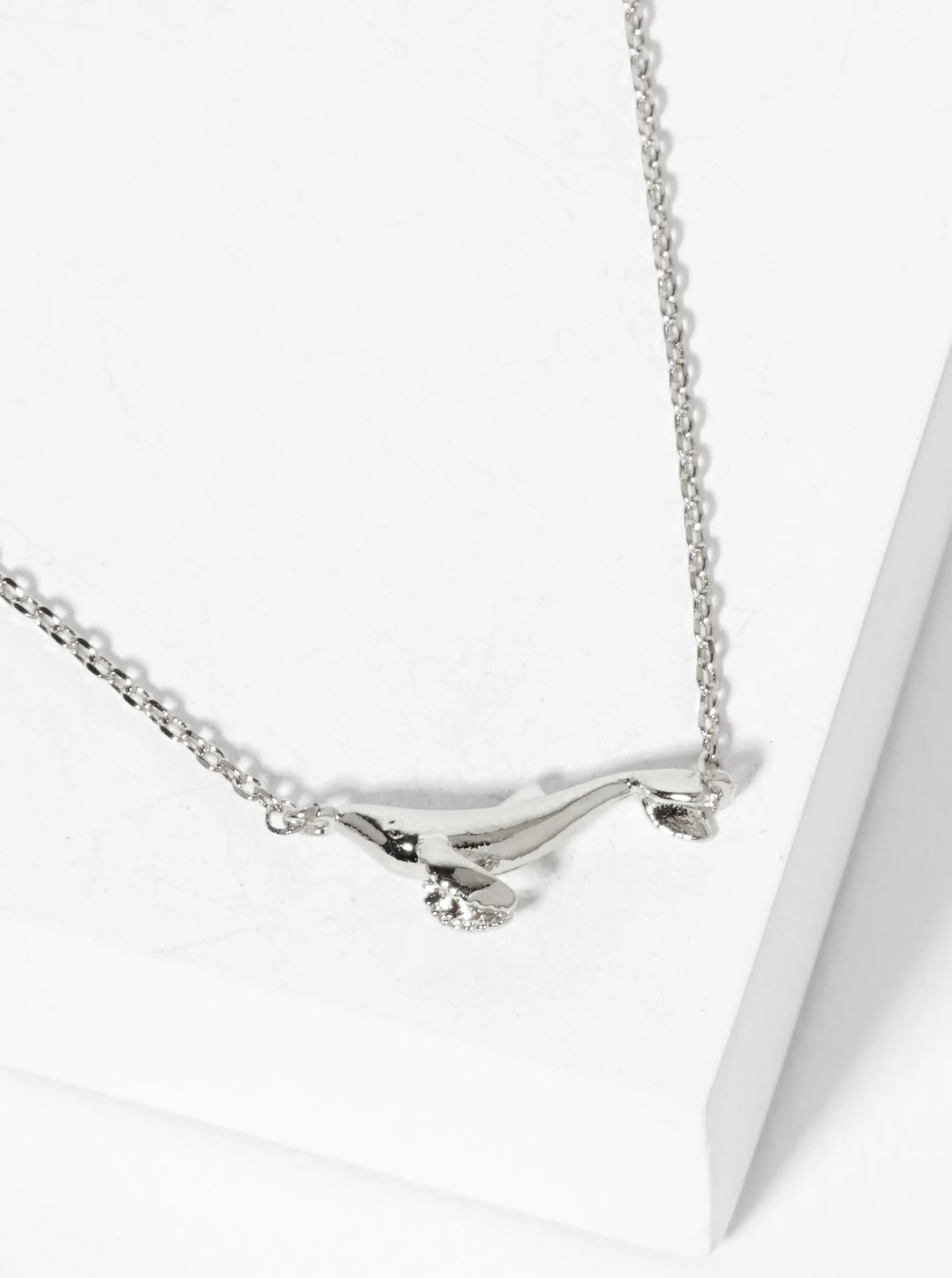 Sea-Life-Theme Free-as-the-Ocean Whale Pendant 18K-Gold-Dipped Necklace