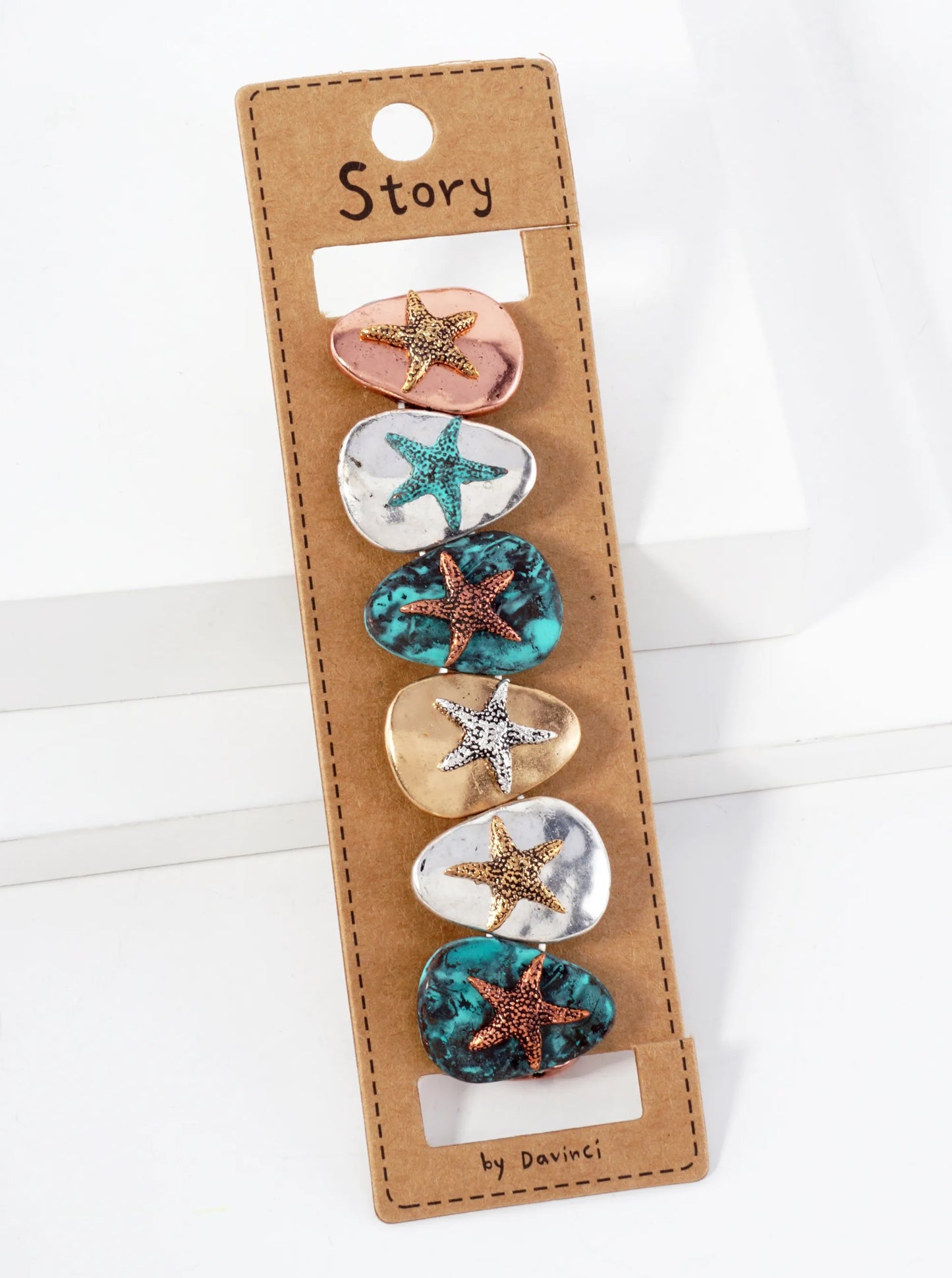 Sea-Life-Theme Teardrop Starfish Stretch Bracelet