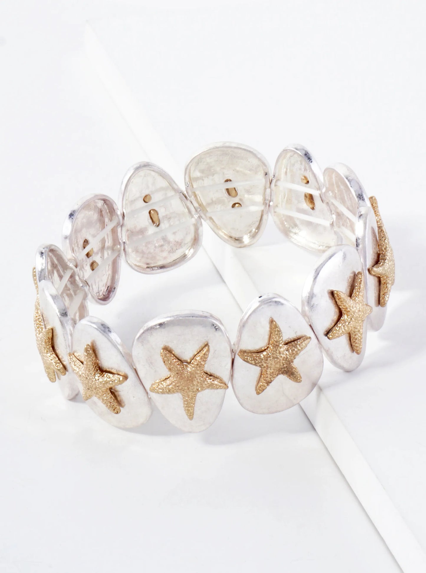 Sea-Life-Theme Teardrop Starfish Stretch Bracelet