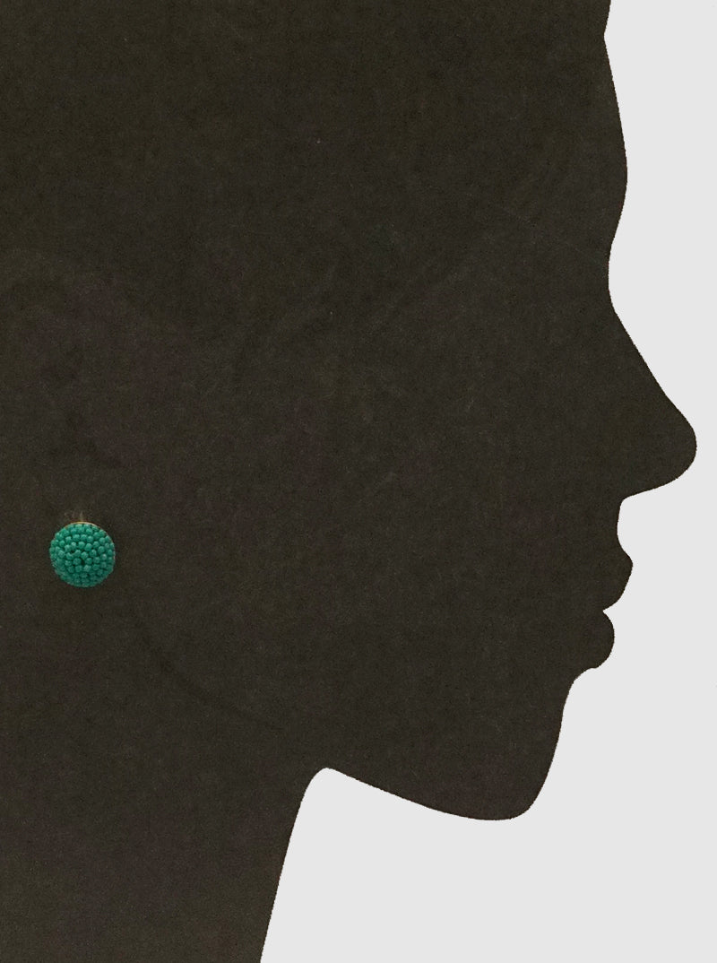 Seed Beaded Hemisphere Round Post Stud Earrings