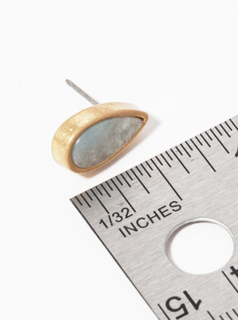 Semi-precious Natural Stone 15mm Faceted Teardrop Post Stud Earrings