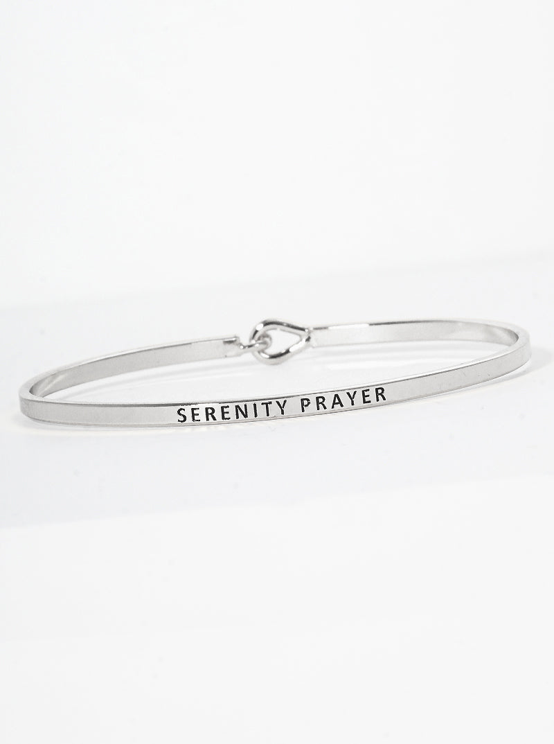 Serenity Prayer Engraved Inspirational Bangle Bracelet