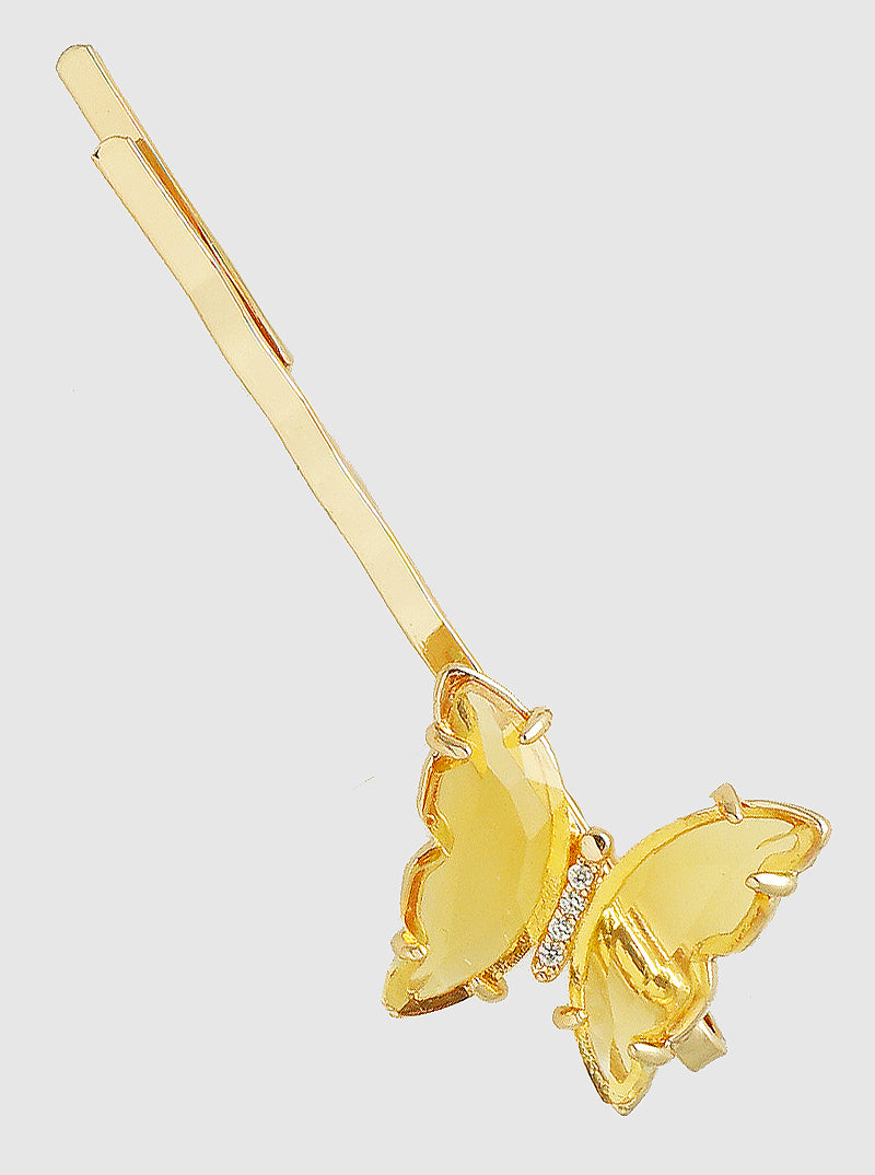 Set Of 2 Crystal Pave Butterfly Hair Clip Pin