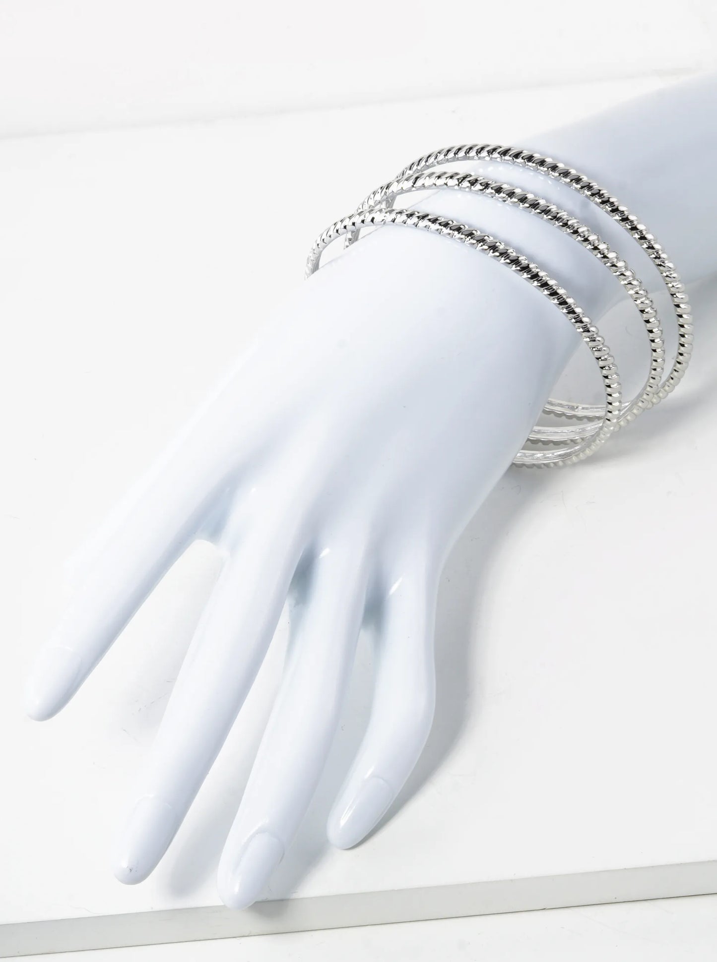 Set Of 3 Textured Bangle Bracelet