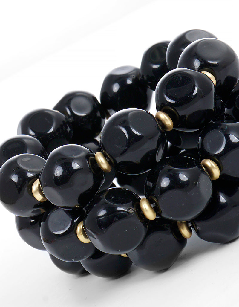 Set Of 3 Chunky Acrylic Bead Stretch Stackable Bracelet