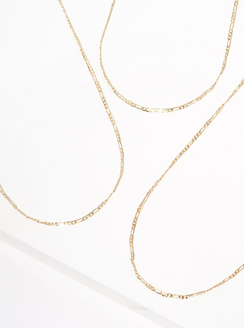 Set Of 3 Delicate Metal Chain Necklace